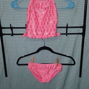 Charming Pink Kids Swim Bikini Set